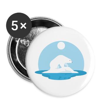Polar Bear - Buttons small 1''/25 mm (5-pack) - white - Front