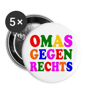 Omas gegen rechts - Buttons klein 25 mm (5er Pack) - Weiß - Vorne