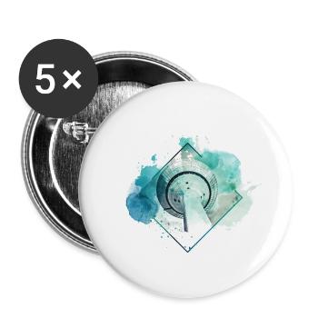 Düsseldorf Deutschland Stadt Skyline Splash Bunt - Buttons klein 25 mm (5er Pack) - Weiß - Vorne