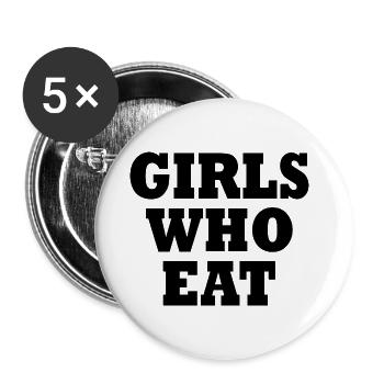 Girls who eat - Lot de 5 petits badges (25 mm) - blanc - Devant