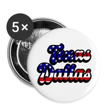 Dallas Texas USA flag design - Buttons small 1''/25 mm (5-pack) - white - Front