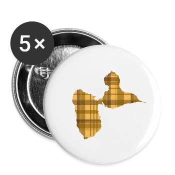 Guadeloupe - Buttons small 1''/25 mm (5-pack) - white - Front