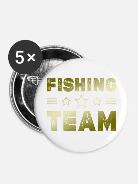 Fishing Team - Buttons klein 25 mm (5er Pack) - Weiß