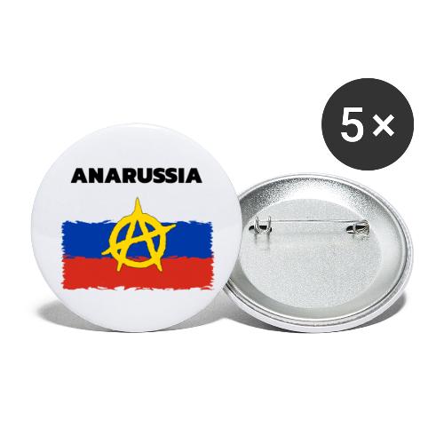 Anarussia Russia Flag Anarchy - Buttons klein 25 mm (5er Pack)