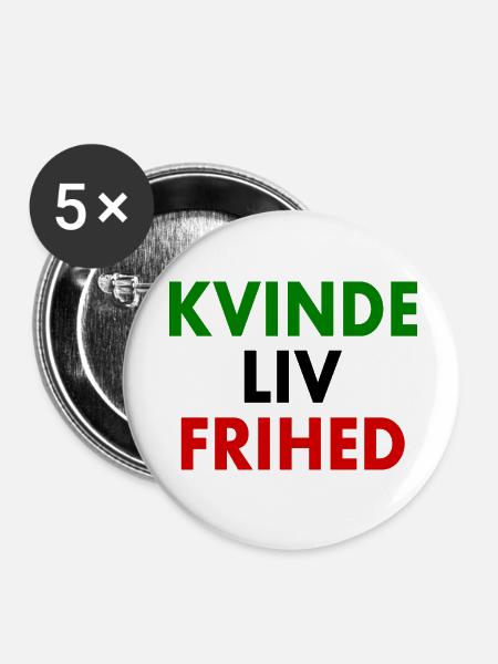 Weibliche Lebensfreiheit - Buttons klein 25 mm (5er Pack) - Weiß