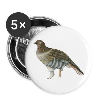 Rauhfußhuhn - Buttons klein 25 mm (5er Pack) - Weiß - Vorne
