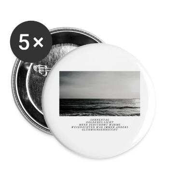 Sonntag im Süden. Ein Elfchen - Buttons klein 25 mm (5er Pack) - Weiß - Vorne