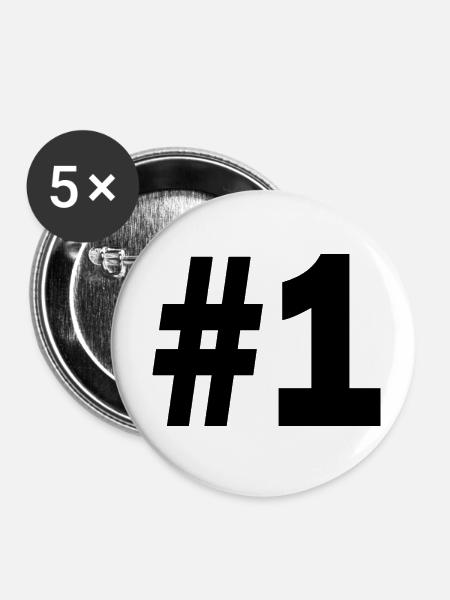 1 - Buttons klein 25 mm (5er Pack) - Weiß