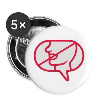 Nicht Kommunizieren Icon Sprechblase - Buttons klein 25 mm (5er Pack) - Weiß - Vorne