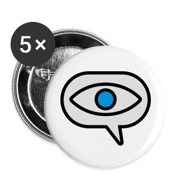 Eye Seeing Comic Speech Bubble - Buttons small 1''/25 mm (5-pack) - white - Front