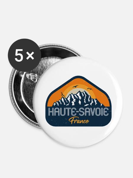 Haute Savoie - Buttons klein 25 mm (5er Pack) - Weiß