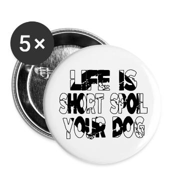 Dog Beagle Dog Gift Love American Flag présent amusant - Lot de 5 petits badges (25 mm) - blanc - Devant