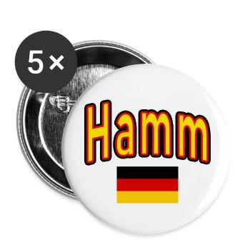 Hamm germany flag - Buttons small 1''/25 mm (5-pack) - white - Front