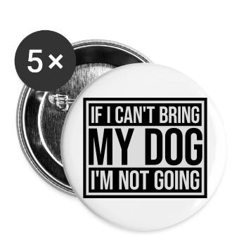 Citation Apportez mon chien - Lot de 5 petits badges (25 mm) - blanc - Devant
