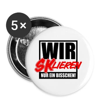 Eskalieren SKlation sklation | Farben änderbar - Buttons klein 25 mm (5er Pack) - Weiß - Vorne