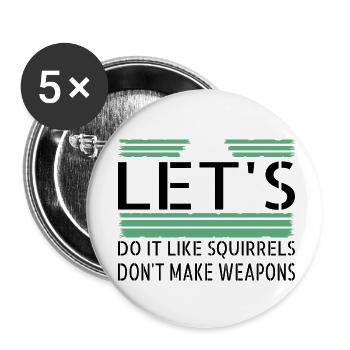 Happy Anti War Dove of Peace Hippie Festival Love - Buttons small 1''/25 mm (5-pack) - white - Front
