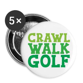 Crawl Walk Golf - Buttons klein 25 mm (5er Pack) - Weiß - Vorne