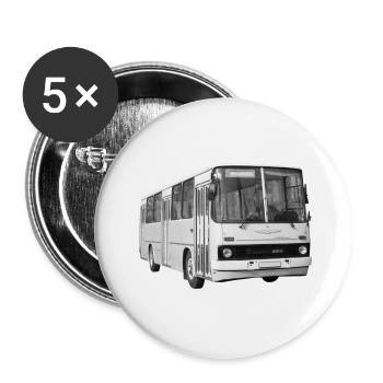 Ikarus 260 Bus Ungarn DDR Ostalgie - Buttons klein 25 mm (5er Pack) - Weiß - Vorne