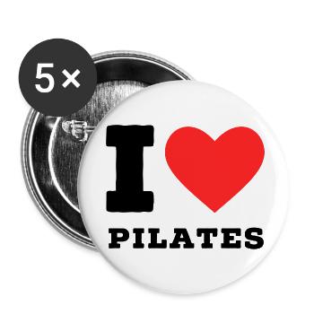 J’adore le pilates - Lot de 5 petits badges (25 mm) - blanc - Devant