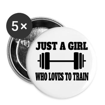 Fitness Muskel Frau Training Mädchen Bodybuilderin - Buttons klein 25 mm (5er Pack) - Weiß - Vorne