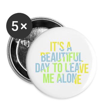 leave me alone day - Buttons klein 25 mm (5er Pack) - Weiß - Vorne