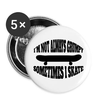 Skateboard Skaten Skateboarding Skater Longboard - Buttons klein 25 mm (5er Pack) - Weiß - Vorne