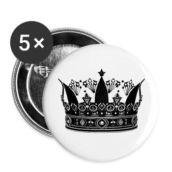 Krone Symbol König und Königin Liebe Art 4 - Buttons klein 25 mm (5er Pack) - Weiß - Vorne