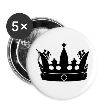 Krone Symbol König und Königin Liebe Vektor 4 - Buttons klein 25 mm (5er Pack) - Weiß - Vorne