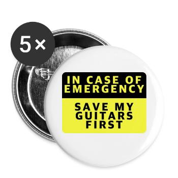 Save my guitars first | Music, Concert - Buttons small 1''/25 mm (5-pack) - white - Front