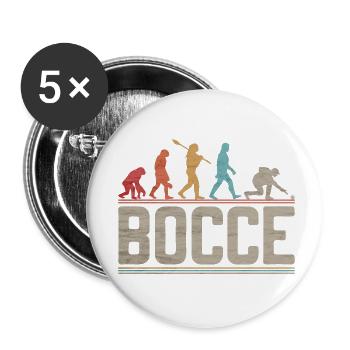 Bocce Evolution Evolution des Bocce Spielers - Buttons klein 25 mm (5er Pack) - Weiß - Vorne