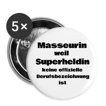 Masseurin weil Superheldin keine Berufsbezeichnung - Buttons klein 25 mm (5er Pack) - Weiß - Vorne