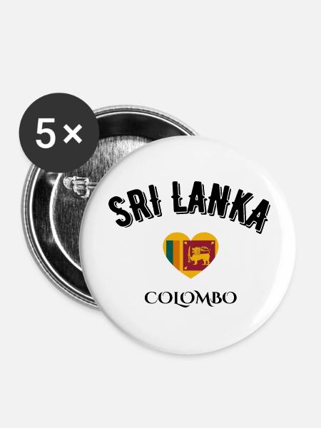 Sri Lanka Colombo - Buttons klein 25 mm (5er Pack) - Weiß