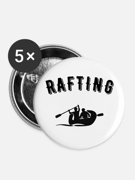 Rafting - Buttons klein 25 mm (5er Pack) - Weiß