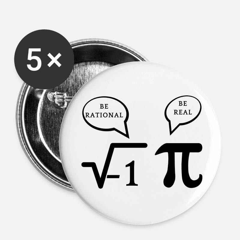 Be rational - Buttons small 1''/25 mm (5-pack) - white
