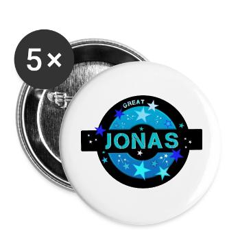 Jonas Geburtstag Jonas - Buttons klein 25 mm (5er Pack) - Weiß - Vorne
