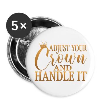 Adjust Your Crown And Handle It 5 - Buttons small 1''/25 mm (5-pack) - white - Front