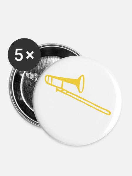 Waffe der Messingvernichtung - Buttons klein 25 mm (5er Pack) - Weiß