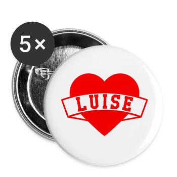 Luise Herzen - Lot de 5 petits badges (25 mm) - blanc - Devant