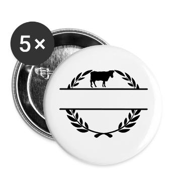 Stolz auf die Bauernkuh - Buttons klein 25 mm (5er Pack) - Weiß - Vorne
