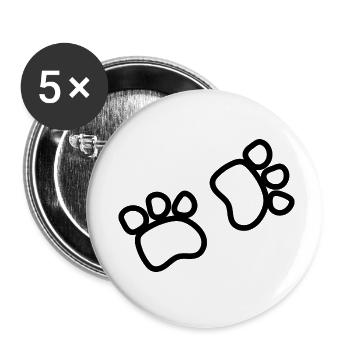 CHIEN CHAT ANIMAL DE COMPAGNIE - Lot de 5 petits badges (25 mm) - blanc - Devant