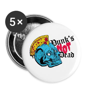 Pizza Punk n’est pas mort - Lot de 5 petits badges (25 mm) - blanc - Devant