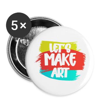 Let's Make Art Education Art Teacher - Buttons small 1''/25 mm (5-pack) - white - Front