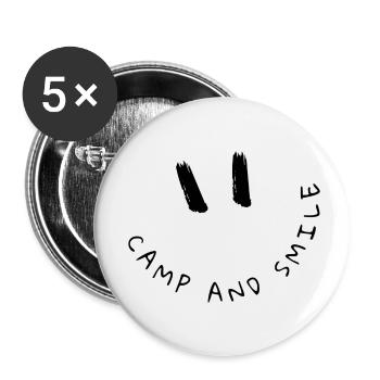 camp & smile - Buttons klein 25 mm (5er Pack) - Weiß - Vorne