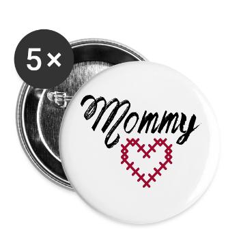 Schwangerschaft Babyparty Babyshower Boy Girl - Buttons klein 25 mm (5er Pack) - Weiß - Vorne