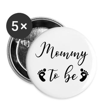 Grossesse Baby shower Babyshower Boy Girl - Lot de 5 petits badges (25 mm) - blanc - Devant