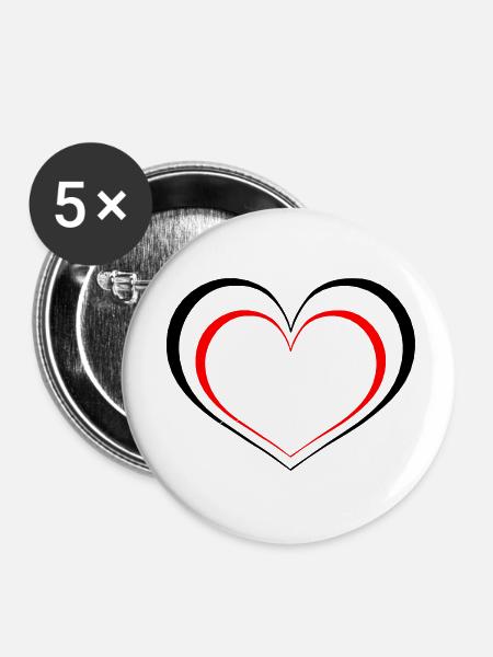 Herzchen - Buttons klein 25 mm (5er Pack) - Weiß