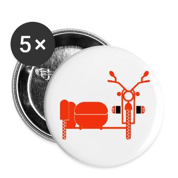 Marathon Triathlon Running joggen Biking Radfahren - Buttons klein 25 mm (5er Pack) - Weiß - Vorne