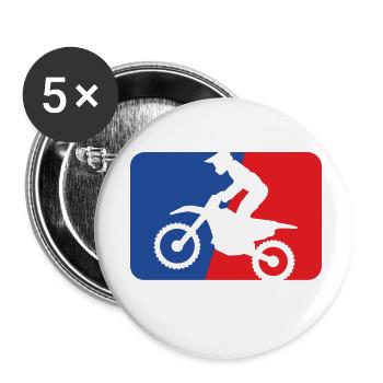 SUPER MOTO sport - Buttons klein 25 mm (5er Pack) - Weiß - Vorne