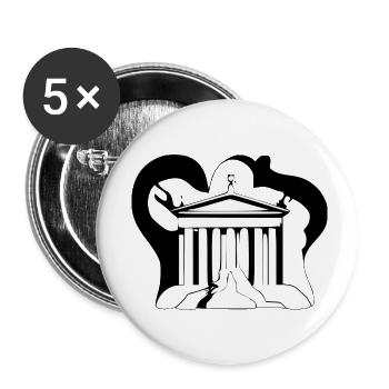 Griechischer Tempel - Buttons klein 25 mm (5er Pack) - Weiß - Vorne