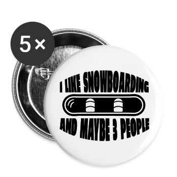 Snowboardfahrer Geschenk Snowboardsport Snowboard - Buttons klein 25 mm (5er Pack) - Weiß - Vorne